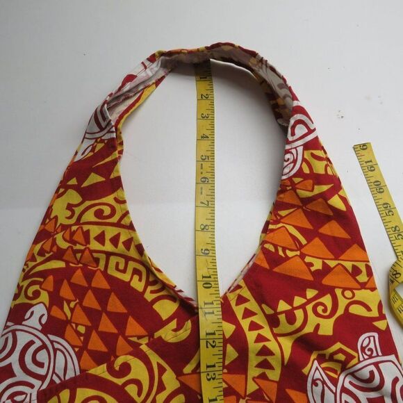 Local Design Hawaiian Turtle Print Crossbody Bag Purse Orange Red Yellow Floral - Picture 5 of 6